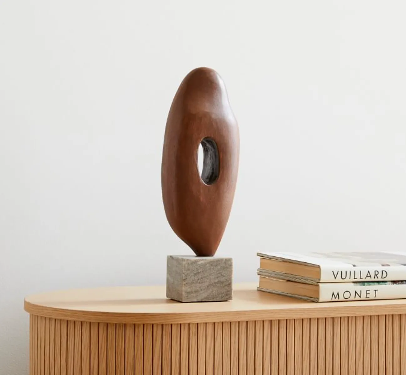 Walnut Wood Sculptural Object 17"H