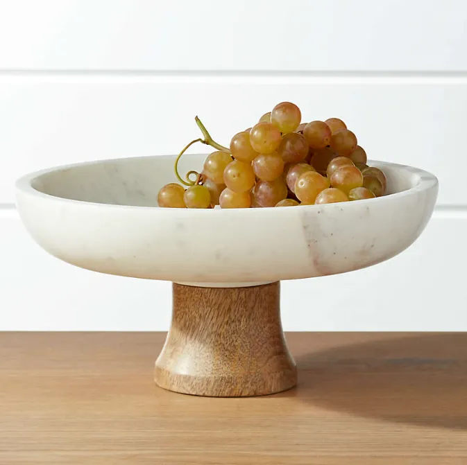 Fruit Bowl - EQ3 - Marble Top / Wood Bottom