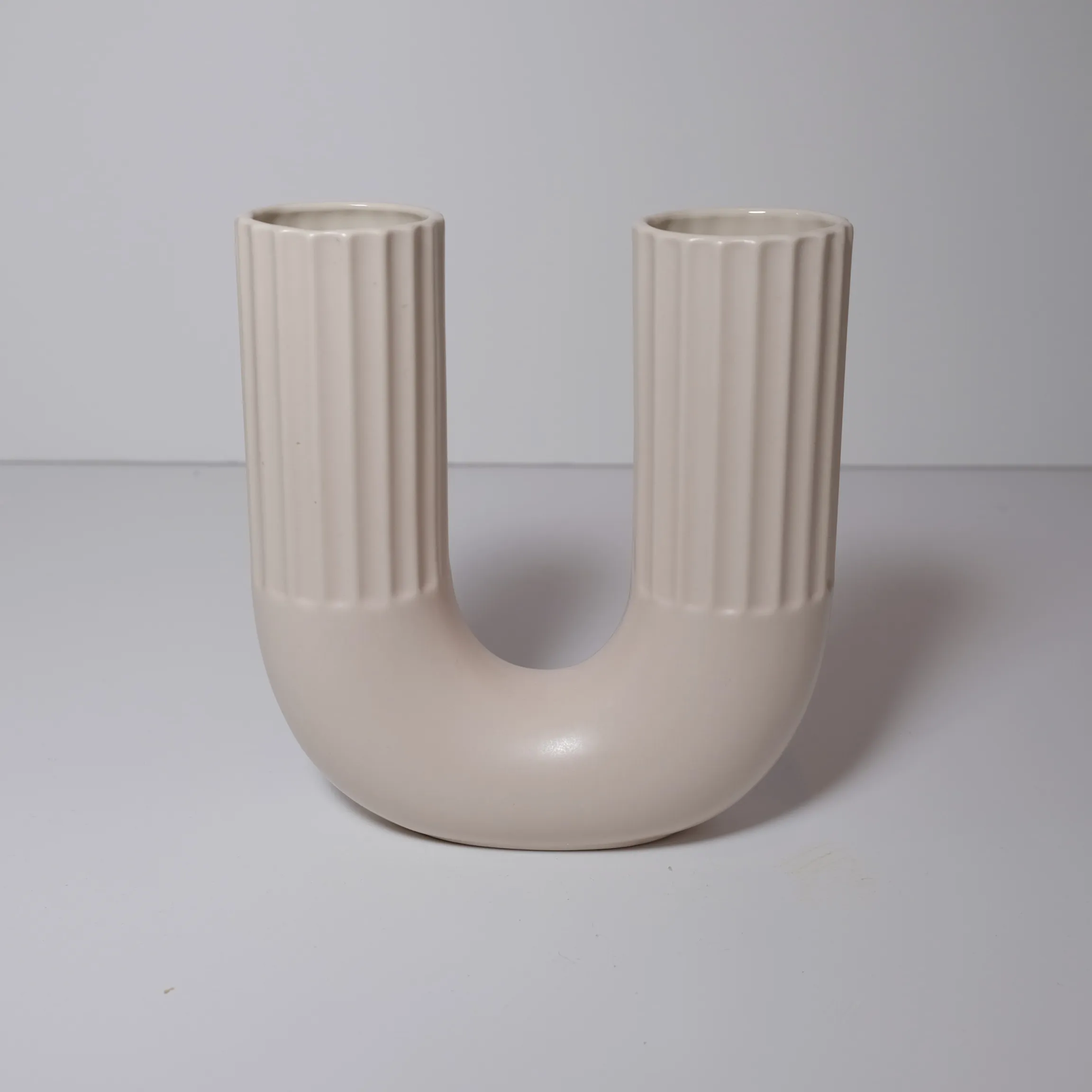 Vase - White - U Shaped Ceramic