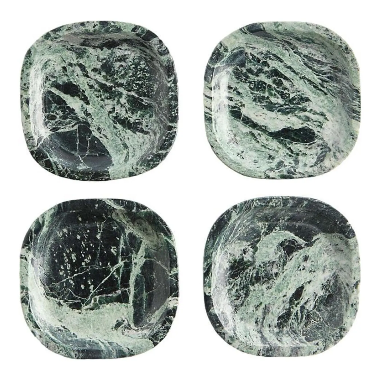 Square Marble Coasters - Fern Green - Set of 4
