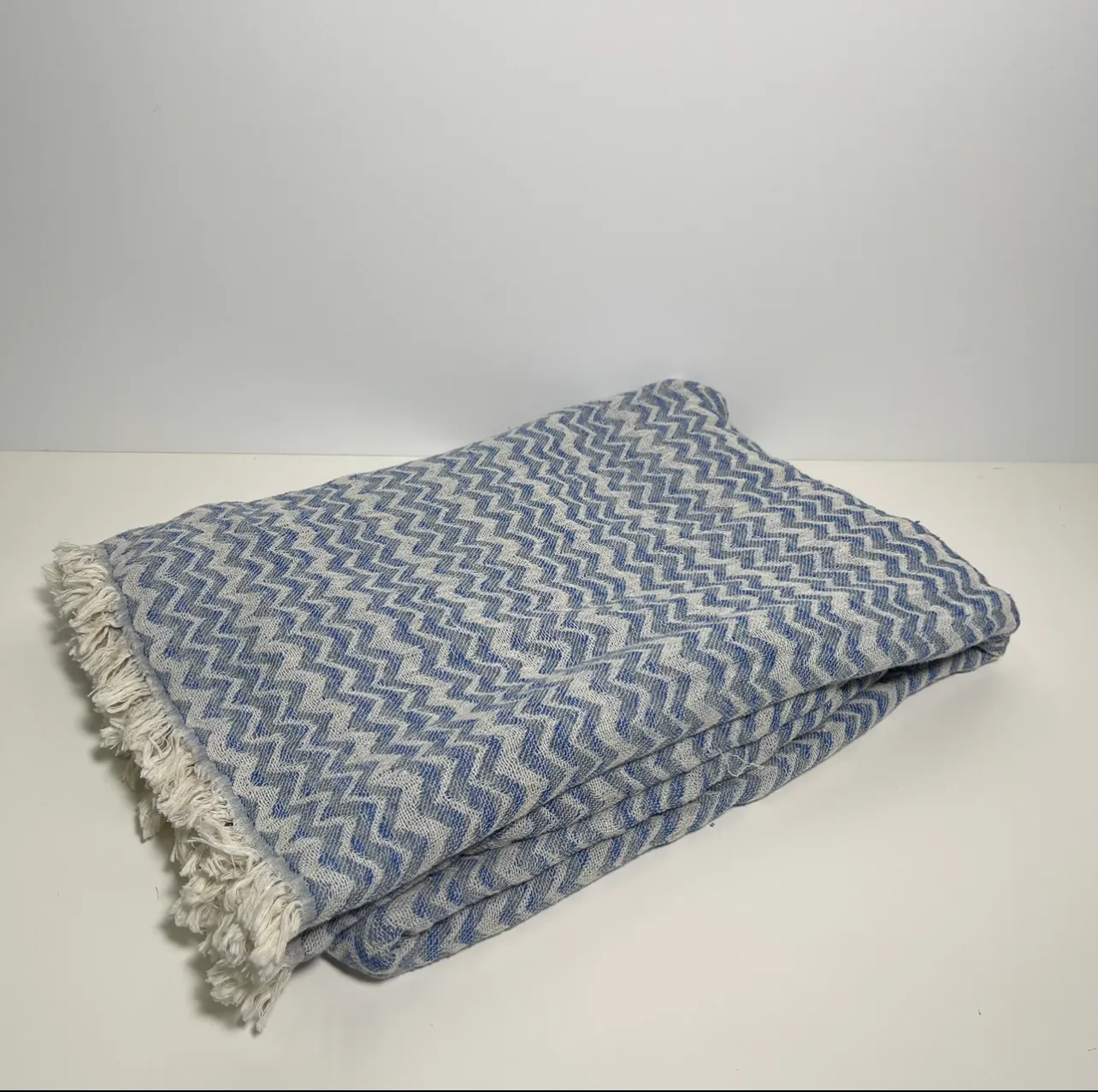 Throw Blanket - Blue & Grey - 28" x 74"