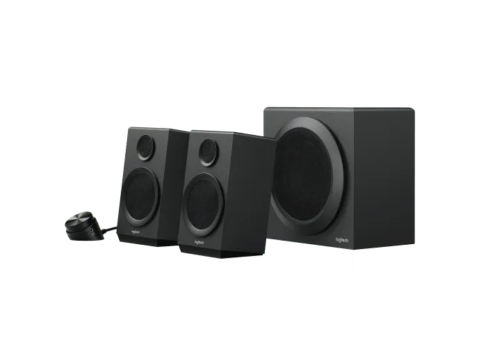 Black computer speakers