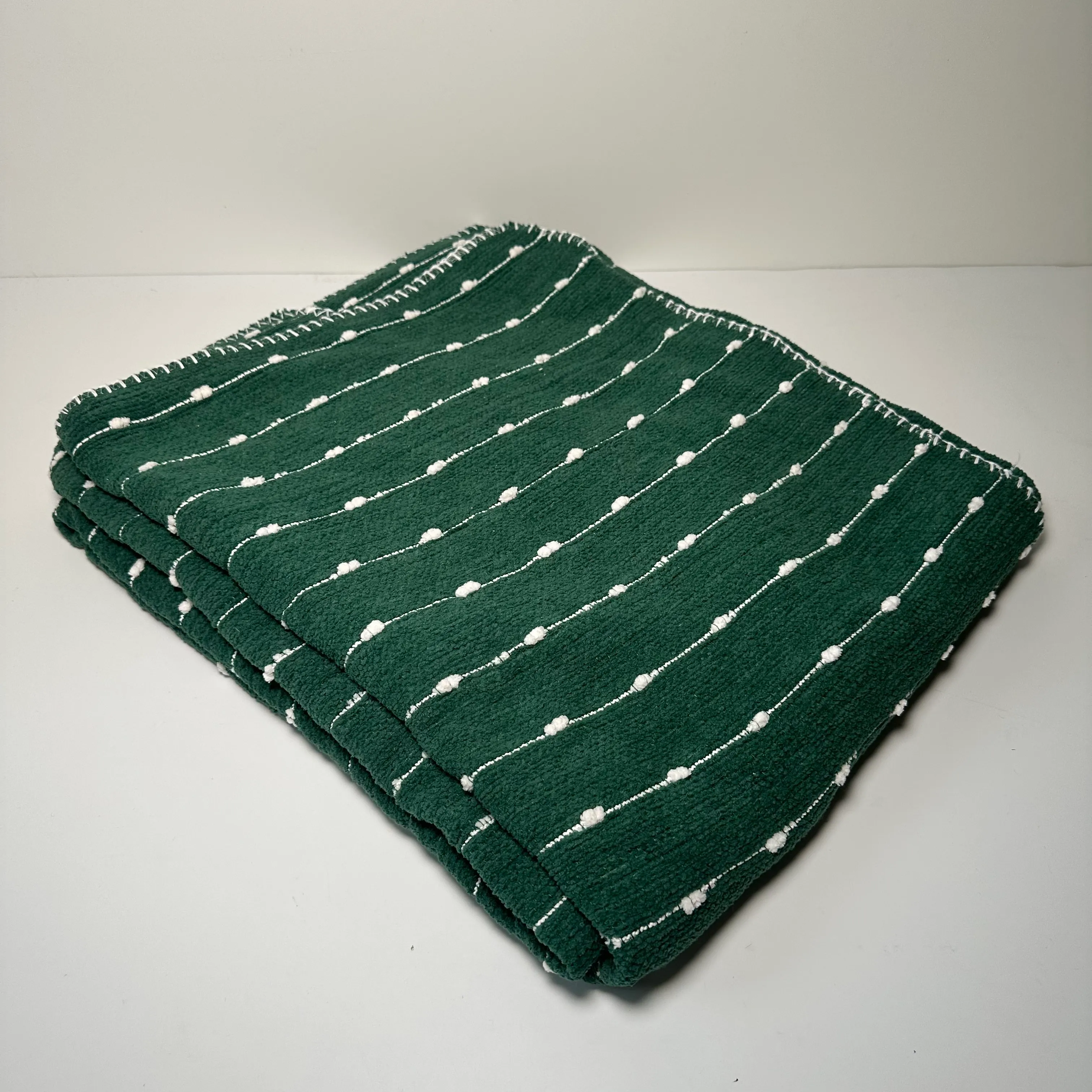 Throw Blanket - Large - Green/White - Striped