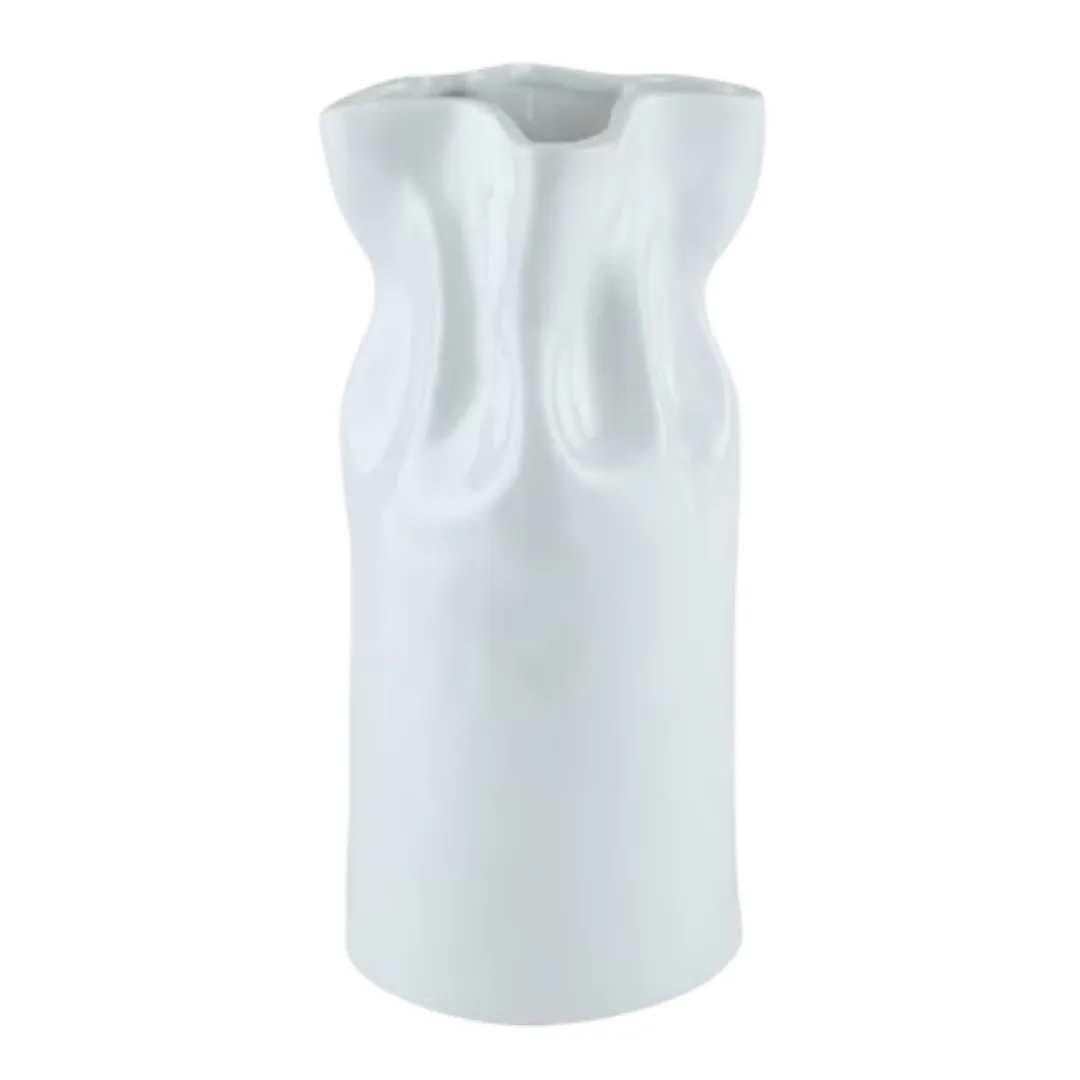 White Vase Clinched Medium 