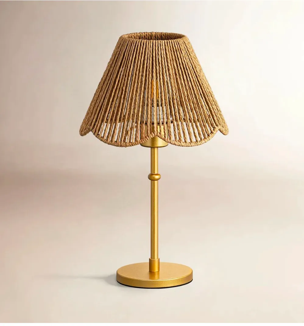 Table Lamp - Gold with Jute Shade