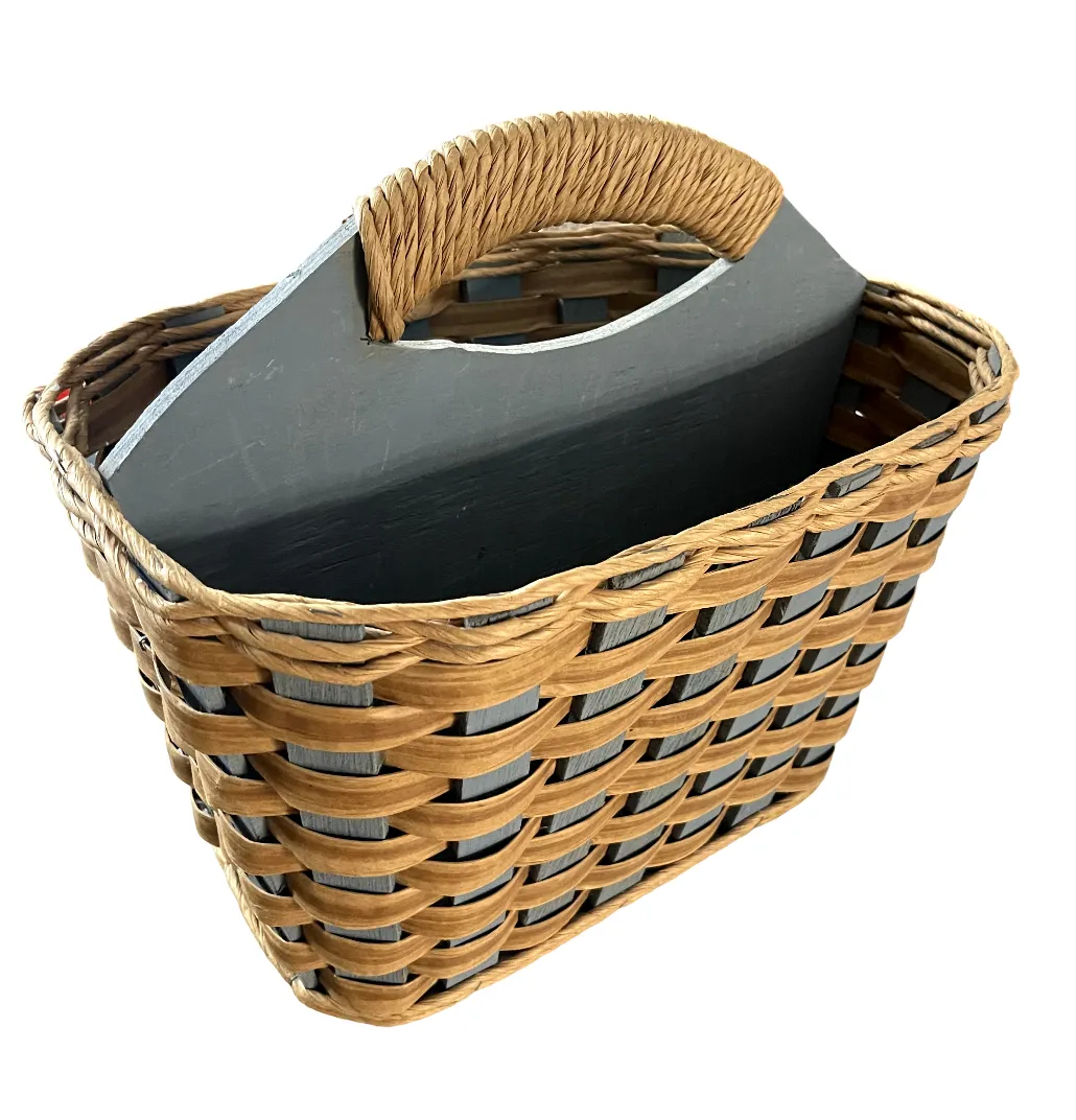 Woven Wood Magazine Basket