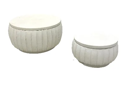 Fluted White Ceramic - 2pc