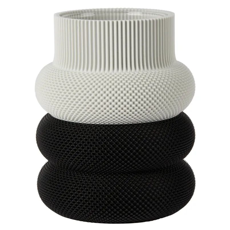 Vase - Geometric - B&W Resin