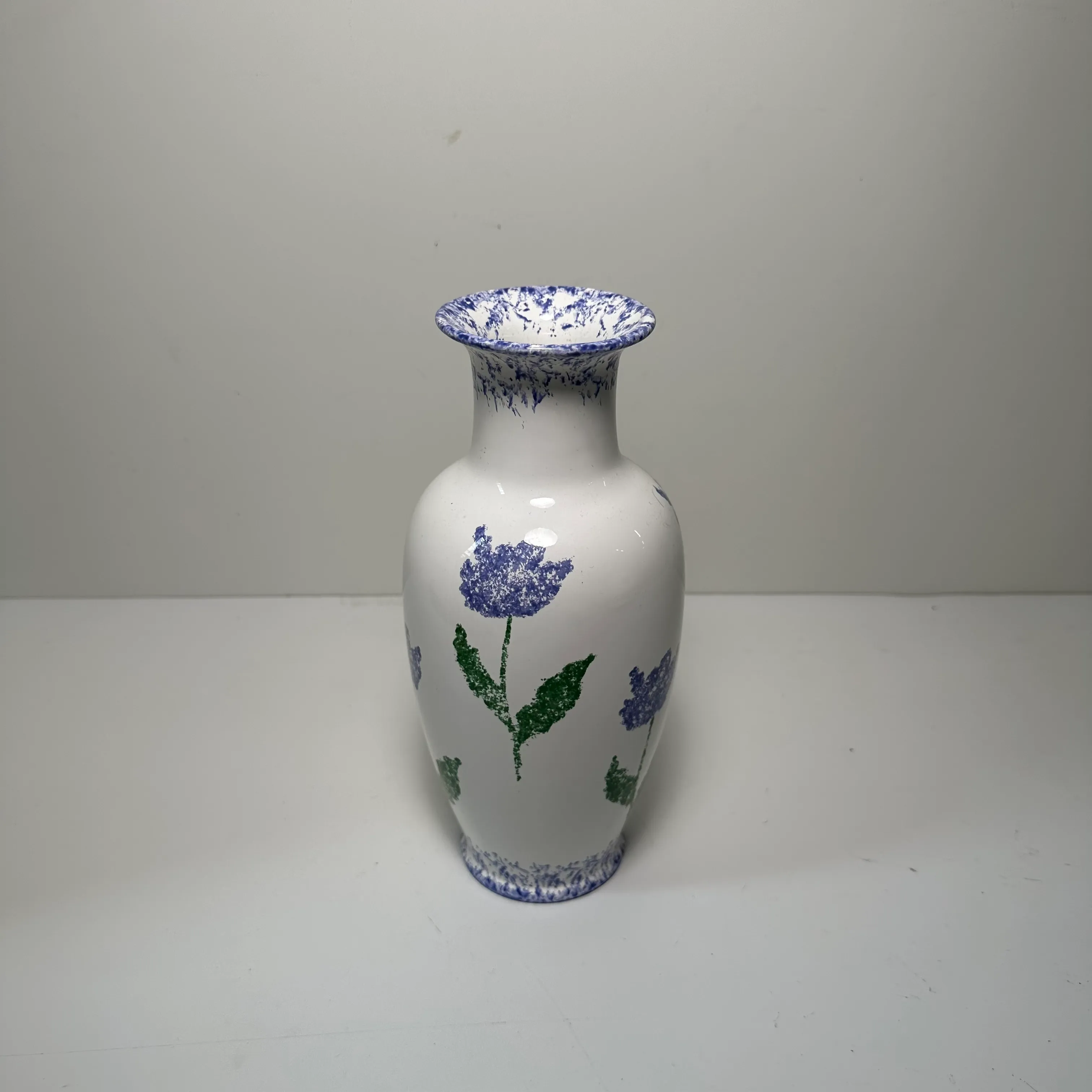 Vase - Floral - Blue/White