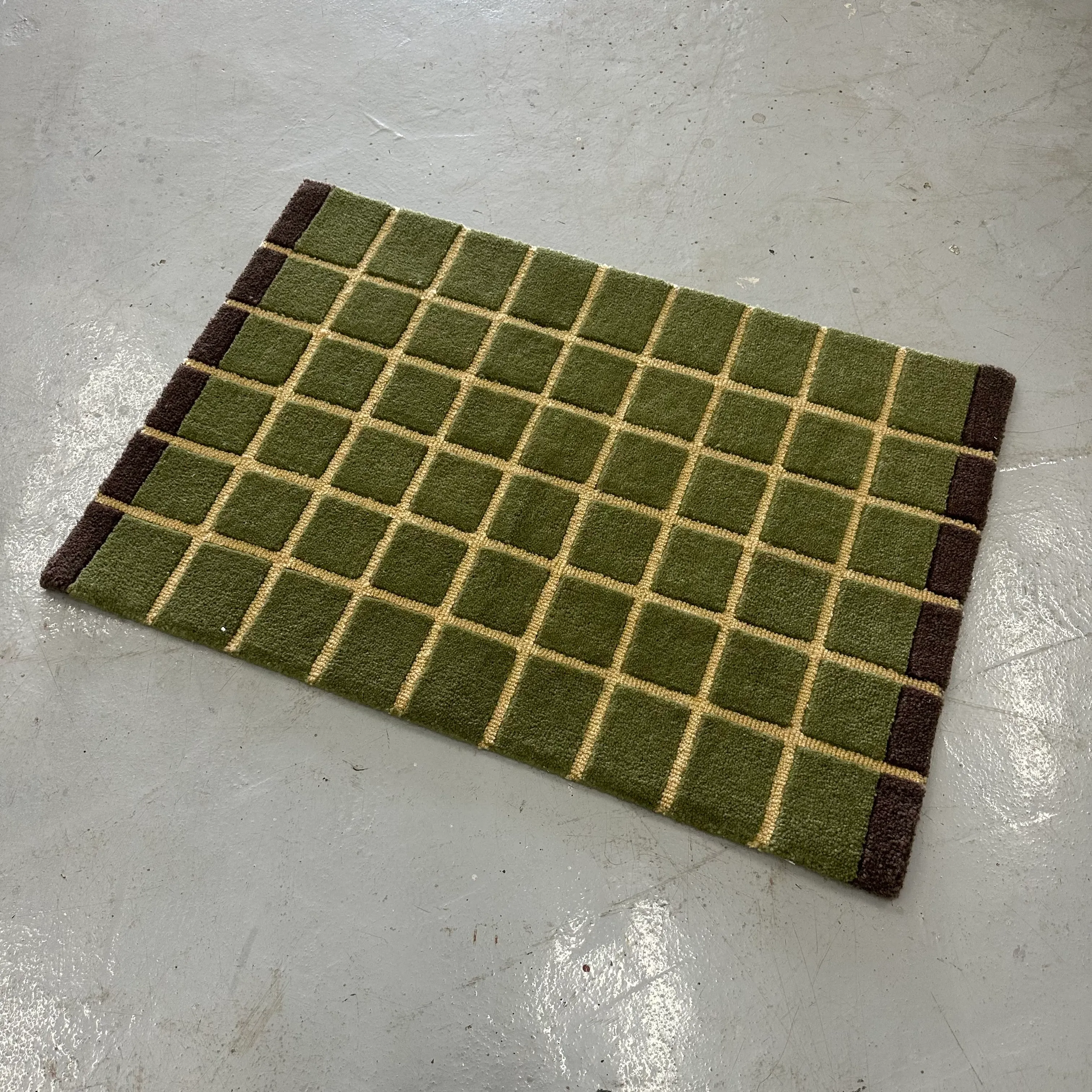 Door Mat - Green/Yellow Checkered 