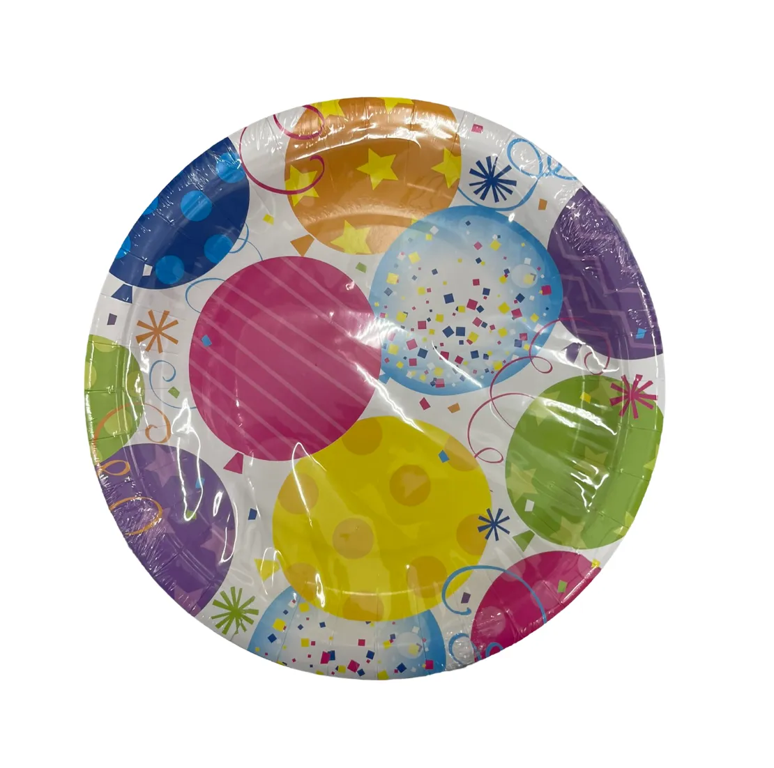 Paper Party Plates Small&Big Set of 15 Colourful Balloons Pattern