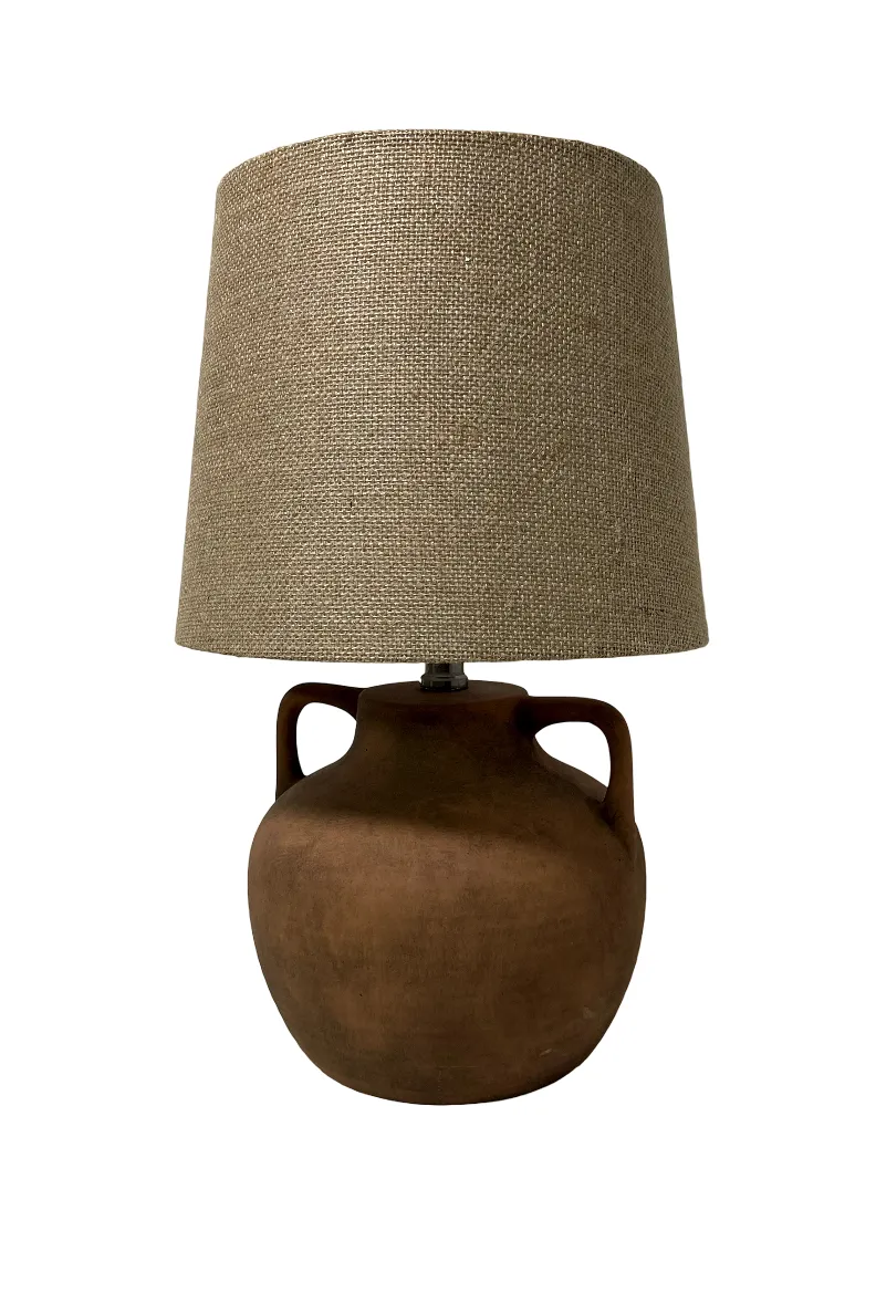 Vintage Retro Lamp Brown w/ Dark Shade