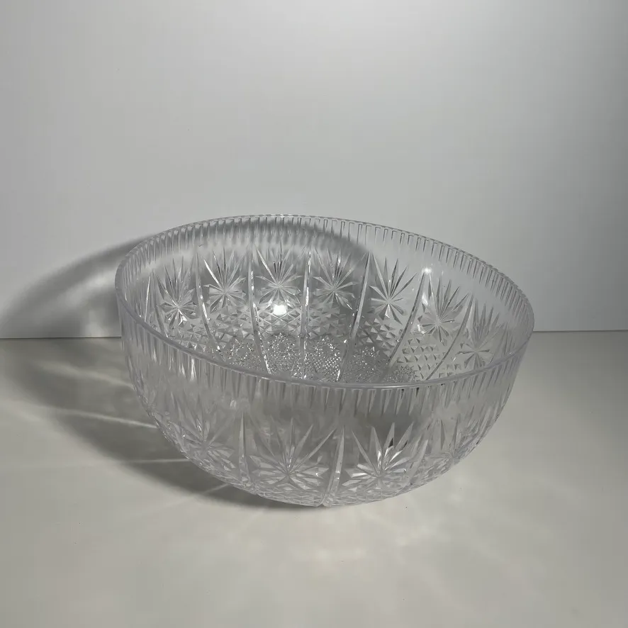 Clear Plastic Crystal Bowl - Large