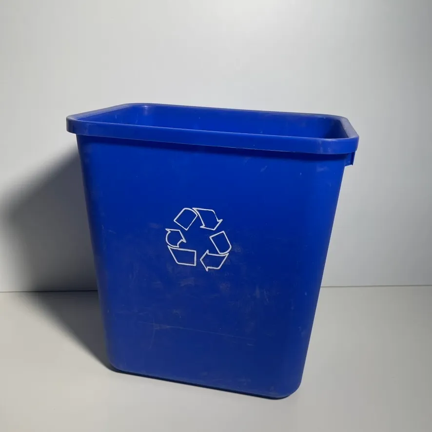 Blue Rectangular Recycling Bin