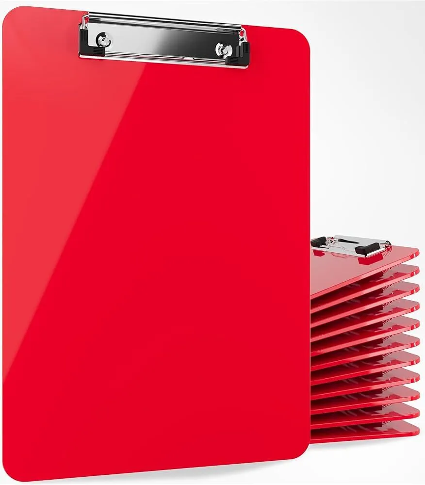 Plastic Clipboard - Red