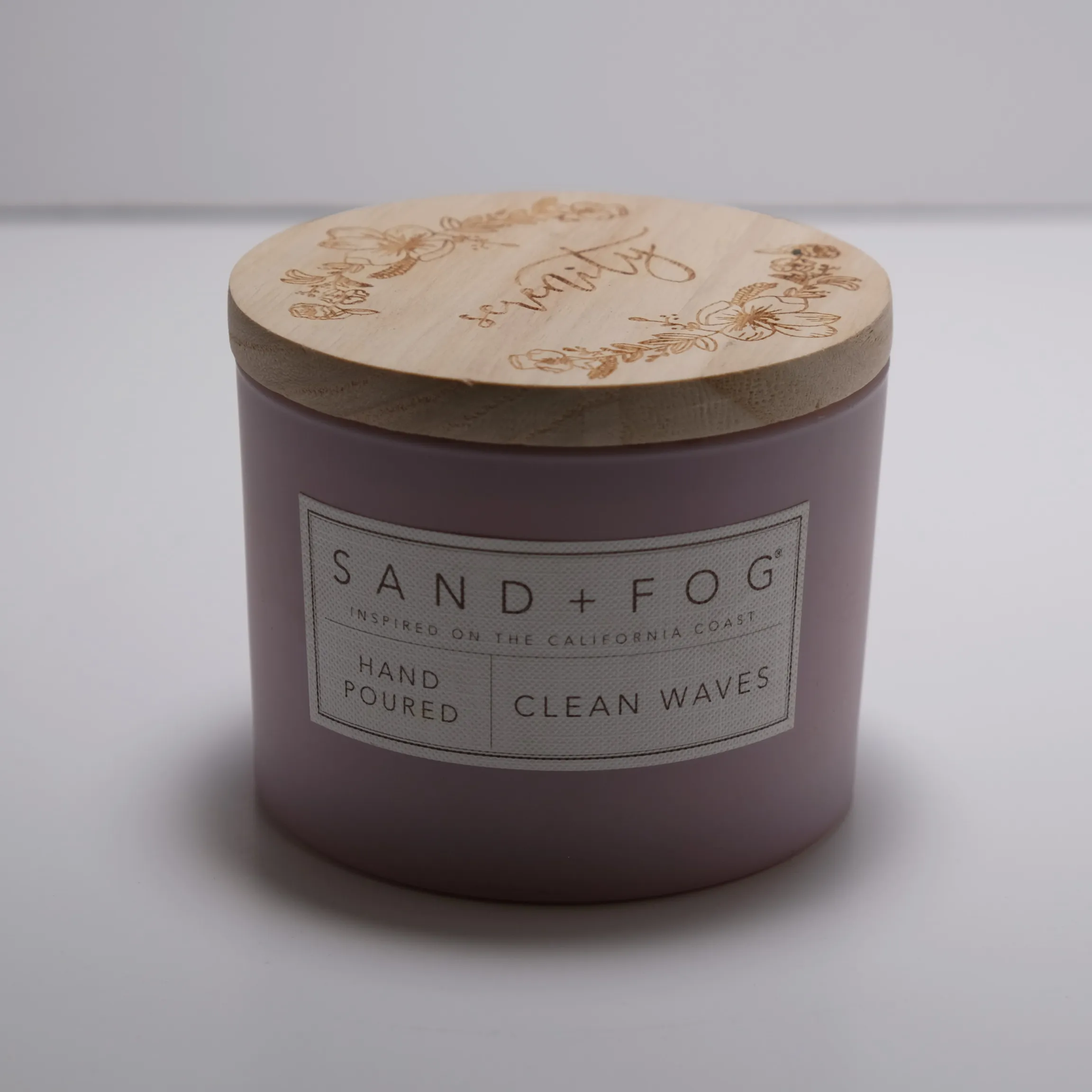 Candle - Jar Purple w/ wood top