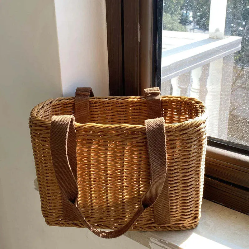 Wicker Shopping Basket w/ Handles