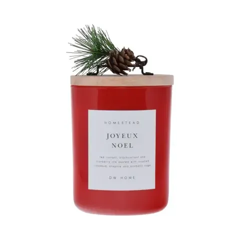 Christmas Candle Red w/ Ornament Medium