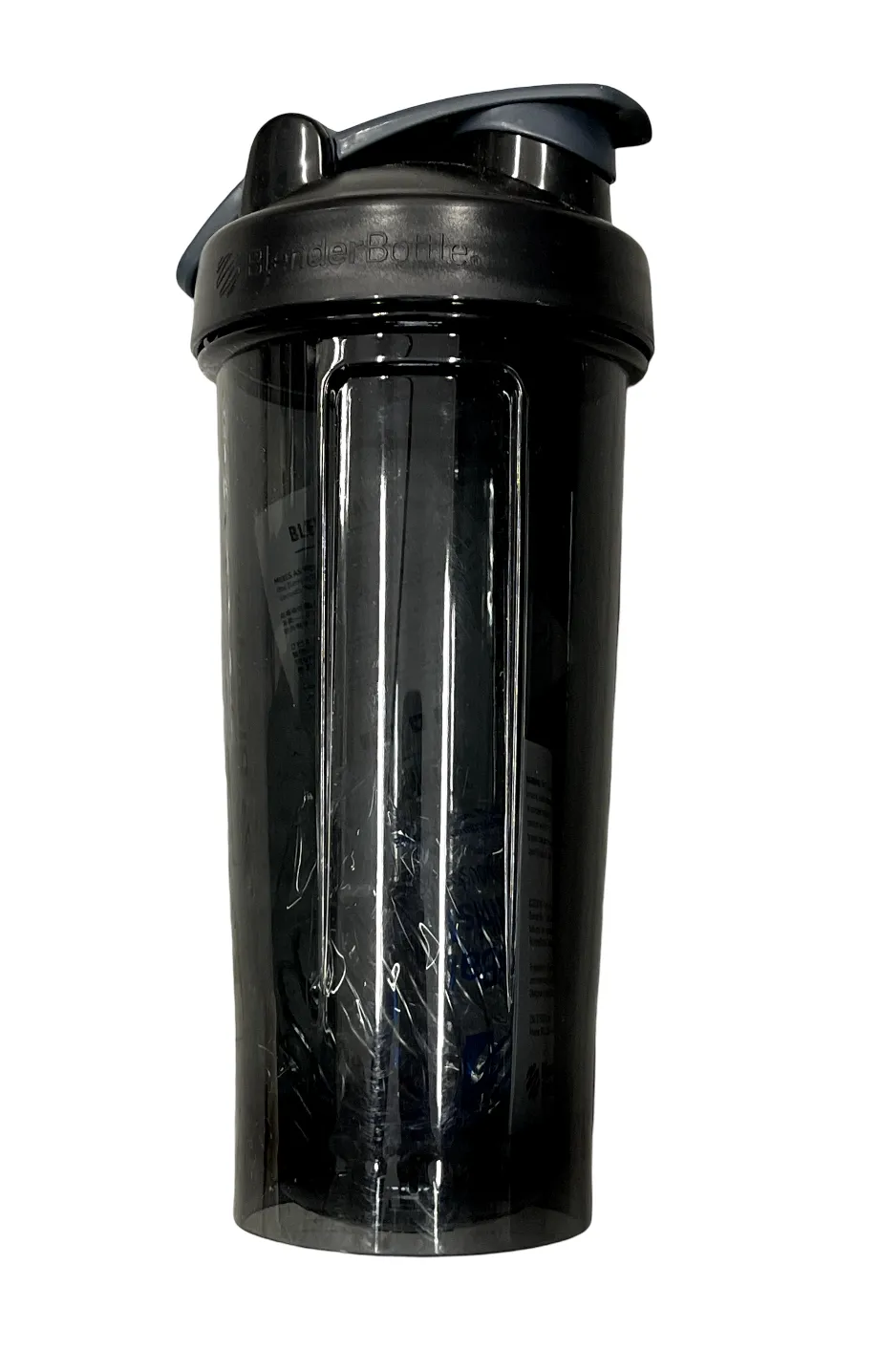 Plastic Water Bottle Clear Black 28oz