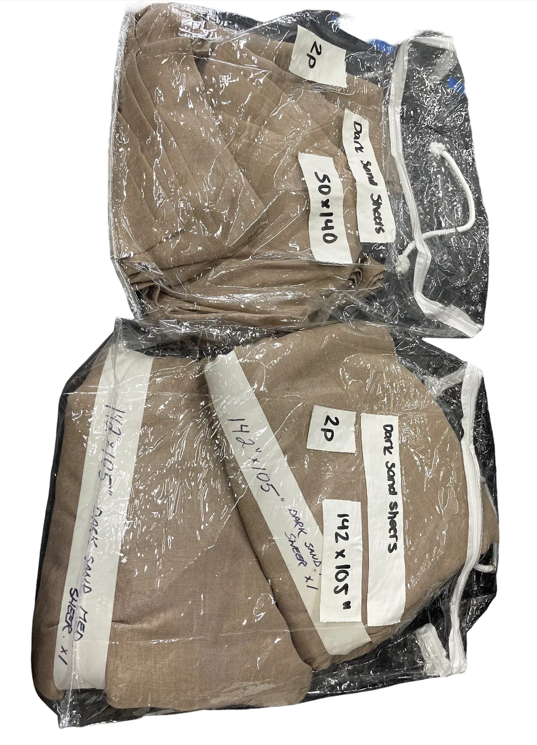 Sheers Dark Sand 142"x105"