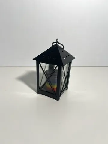 Mini Black Lantern with Colorful Candle