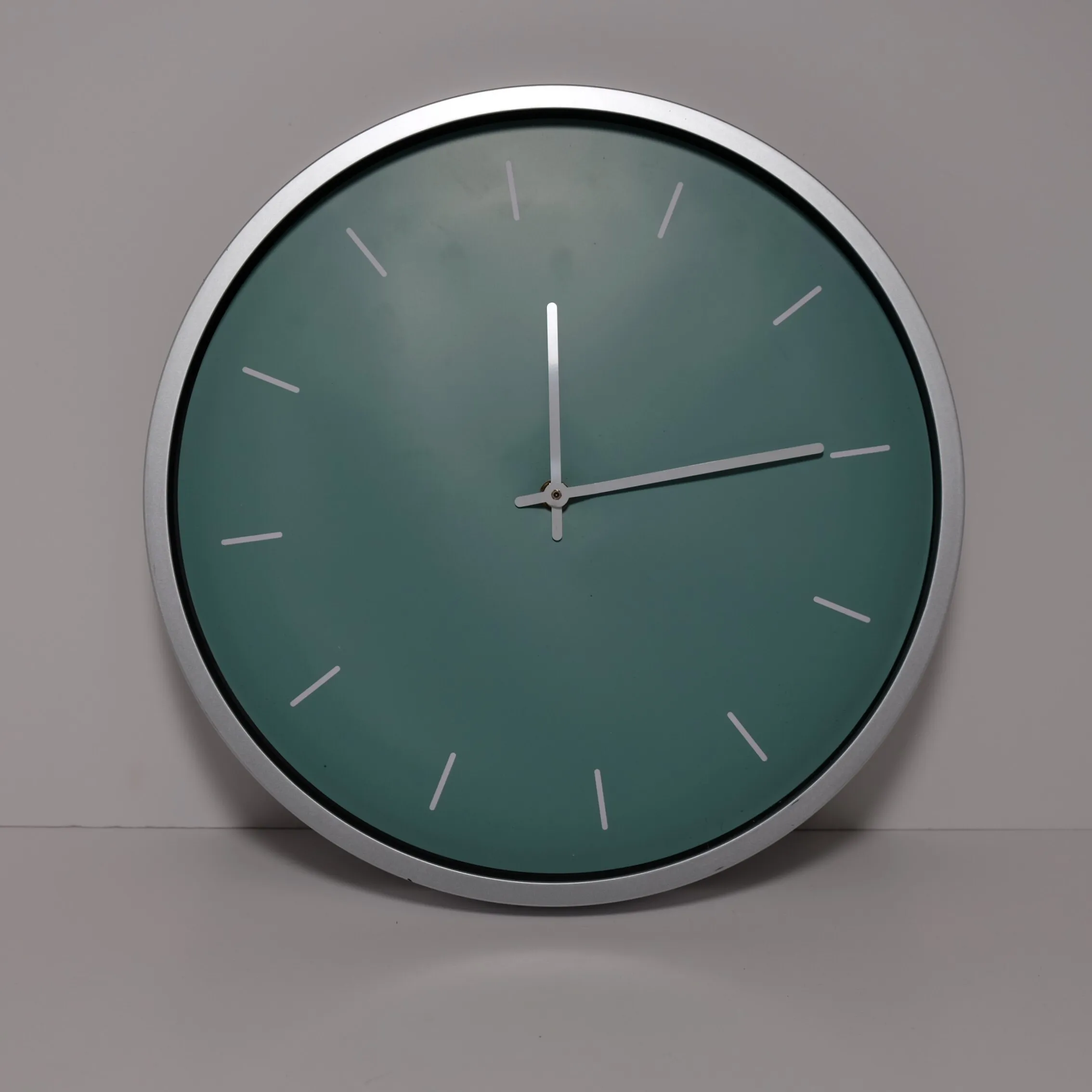Clocks - Silver Rim Teal Face Large