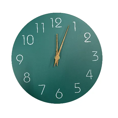 Clock - Turquoise Face w/ Wooden Hands