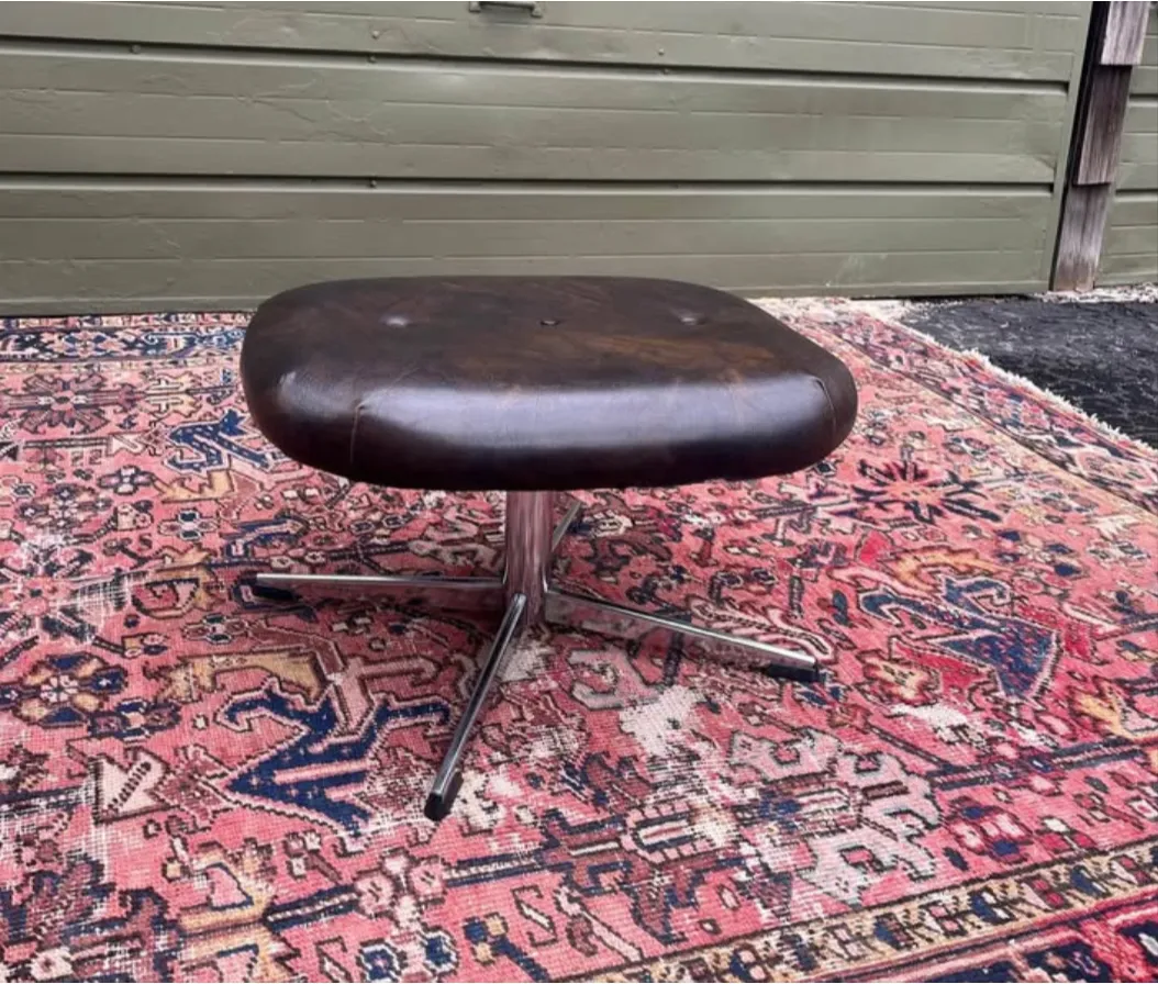 Leather Ottoman Vintage Rustic