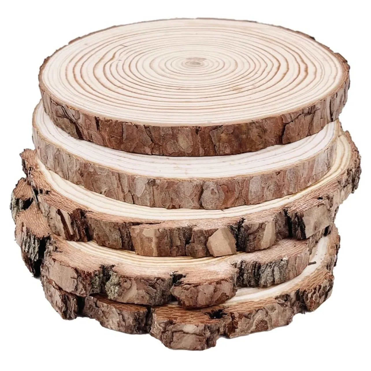 Natural Round Wood Slices - Rustic - 7-8"