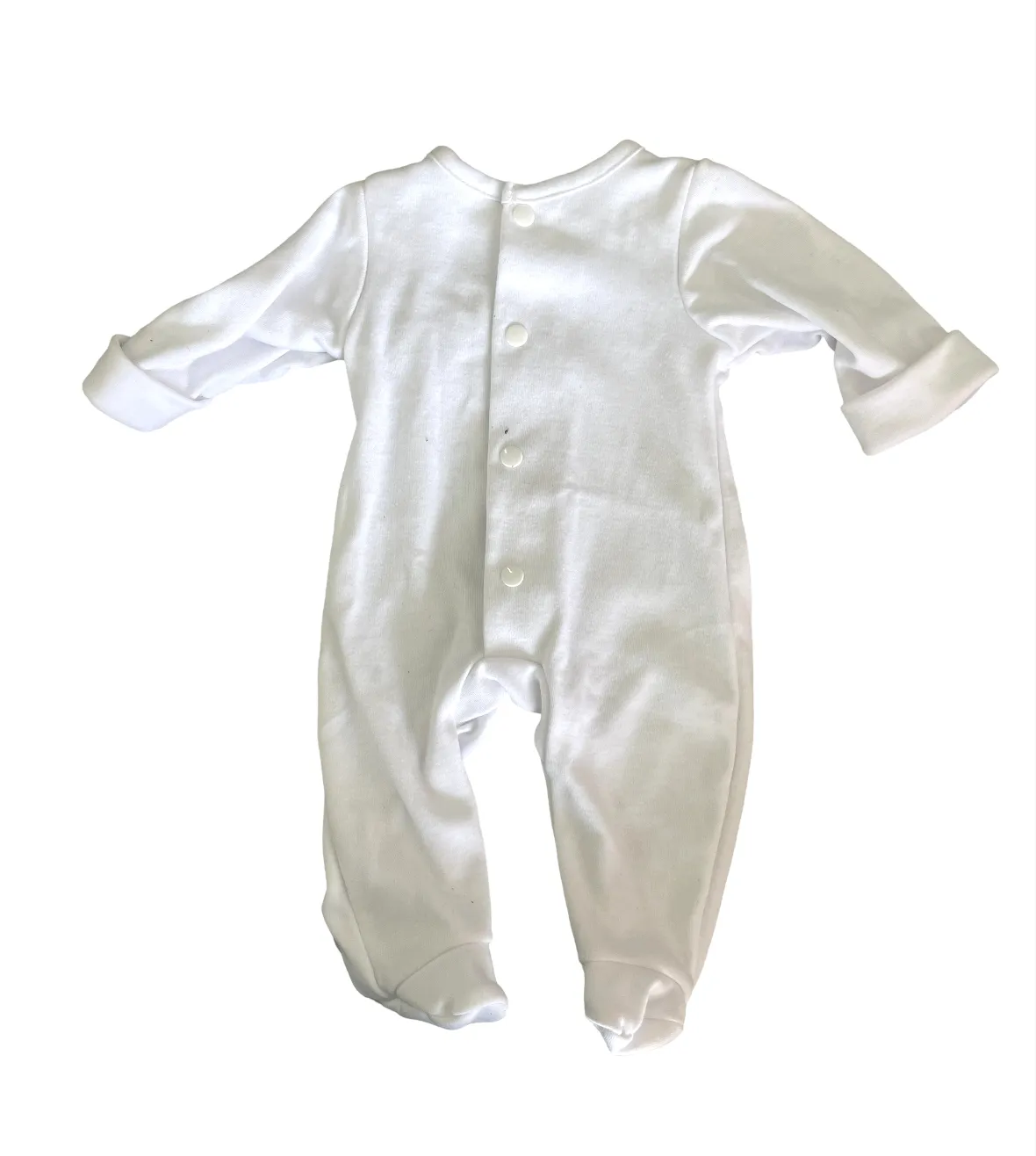 Long Sleeve Baby Bodysuit White