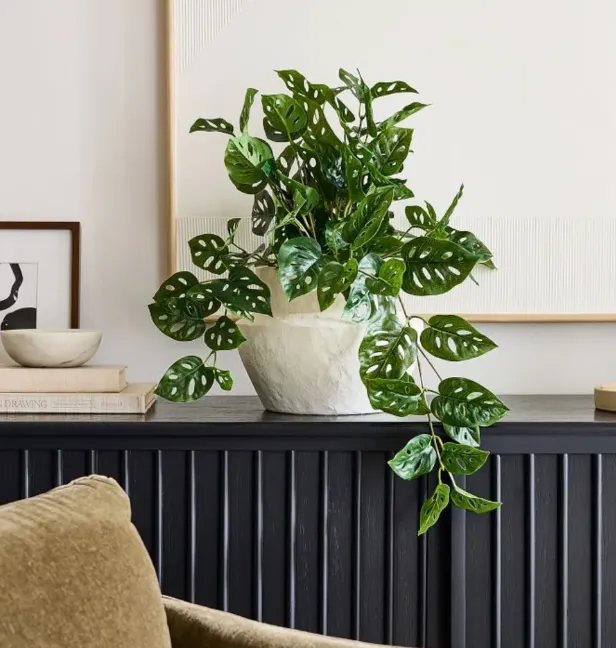 Faux Potted Trailing Monstera Plant