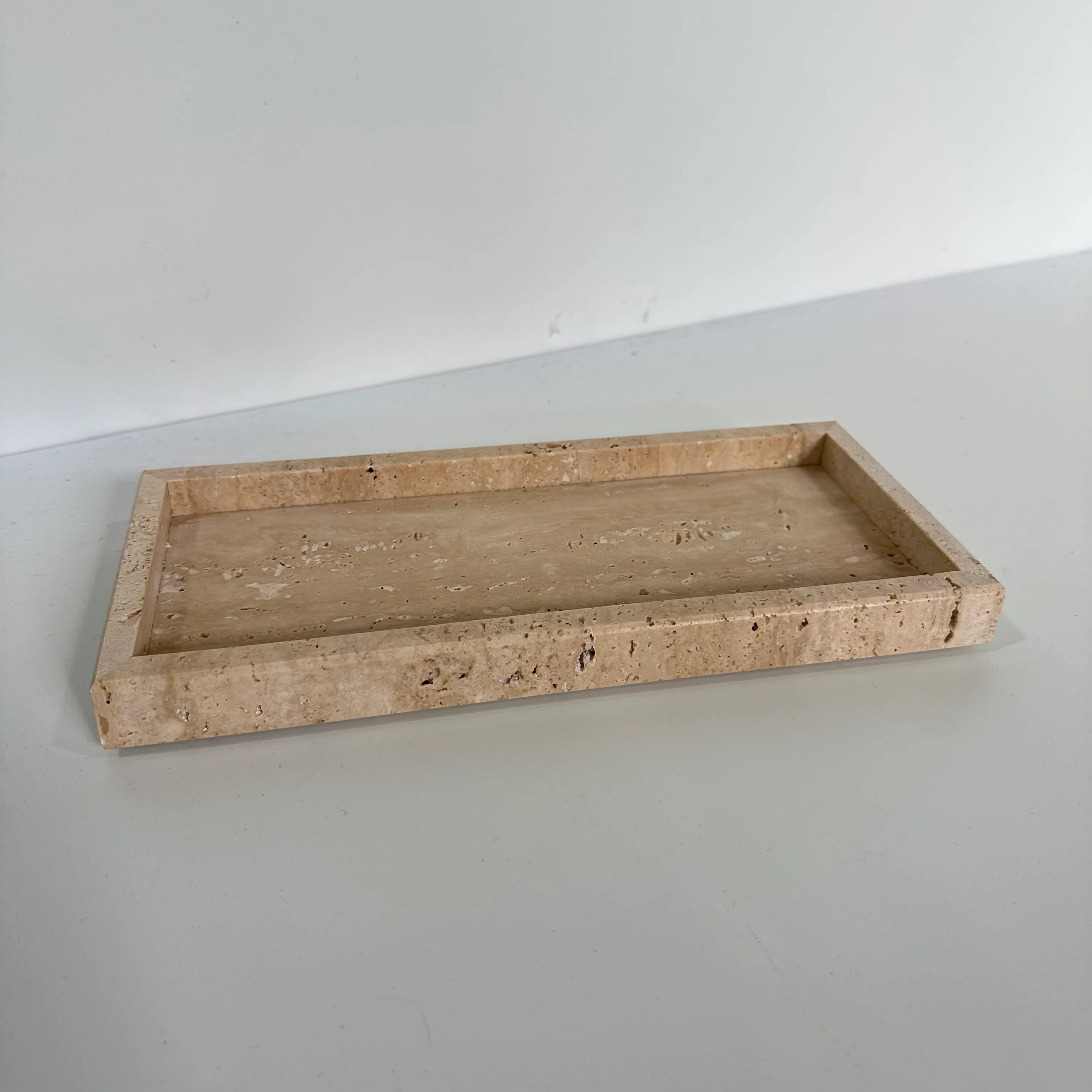 Marble Bathroom Tray - Light Brown