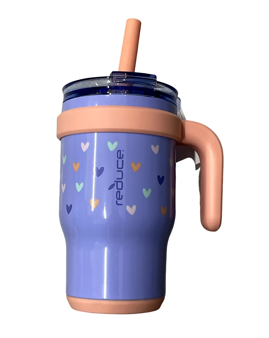 Kids Tumbler Hearts Design Purple 14oz