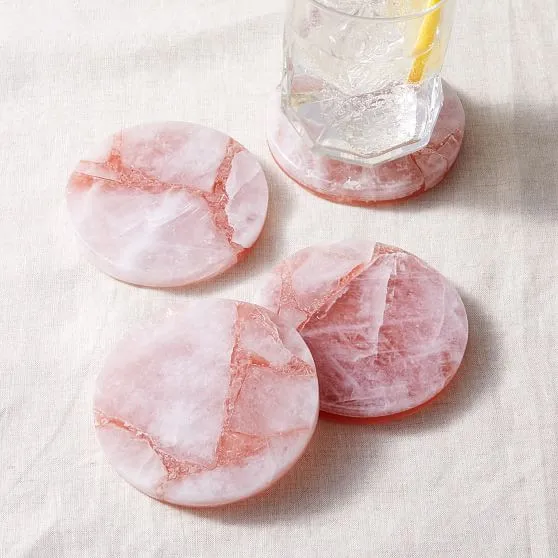 Coaster - Pink Marble - 4pc