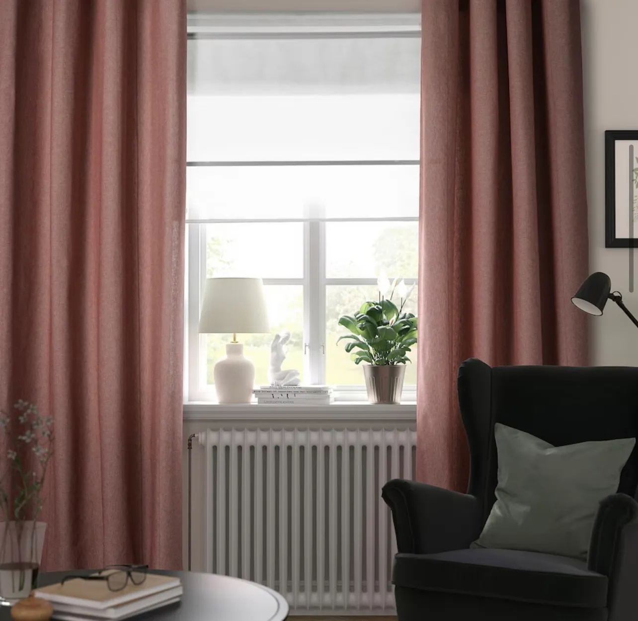 Curtains with Tie-backs - Brown-Red - 55x98"