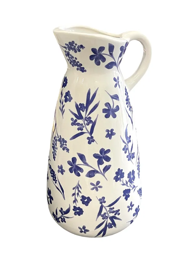 Blue Flowers Jug Vase