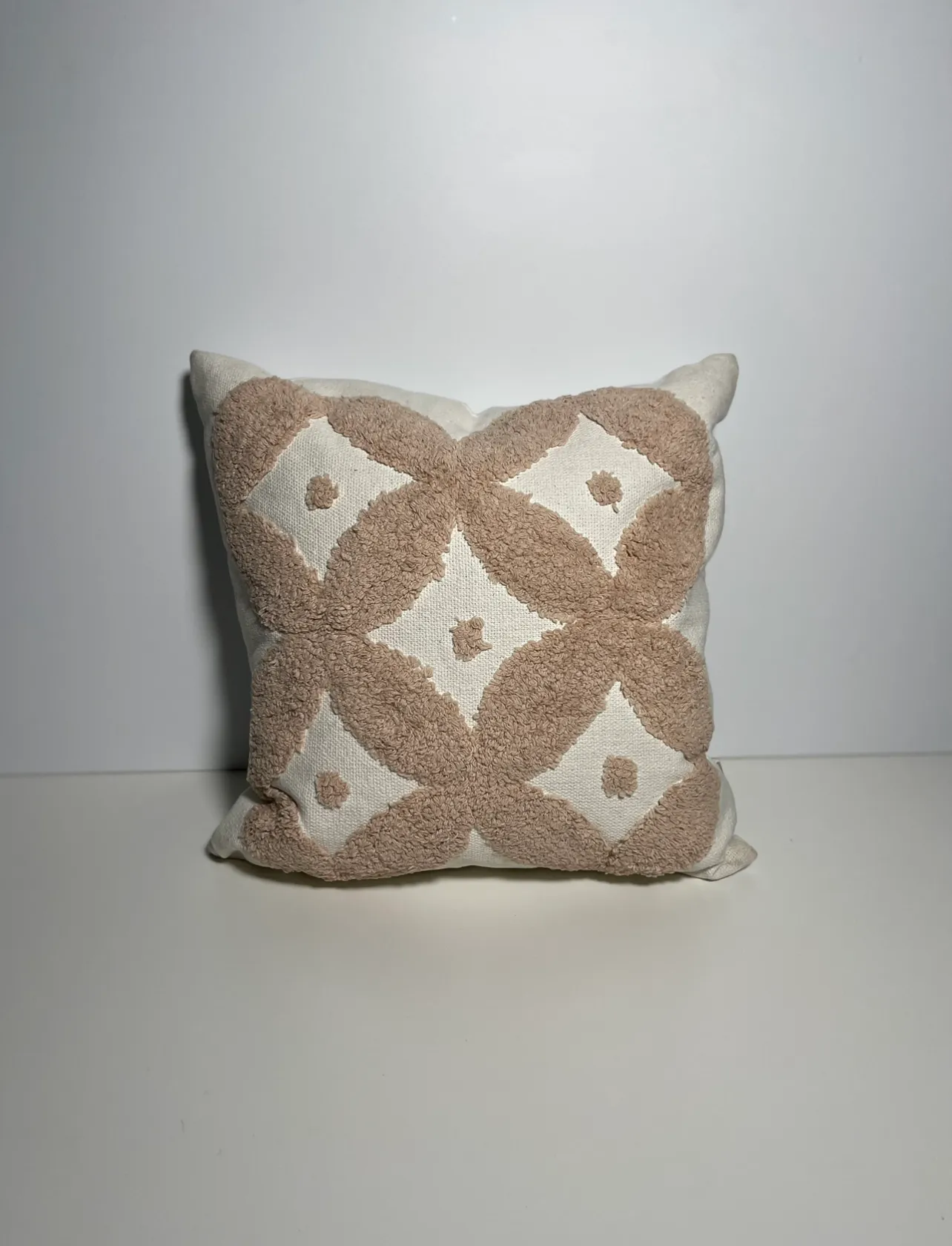 Throw Pillow - White & Beige 