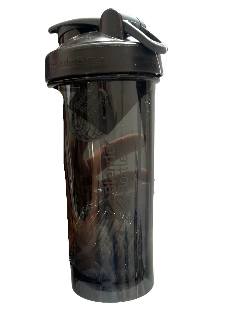Water Bottle Black w/ Black Lid Plastic