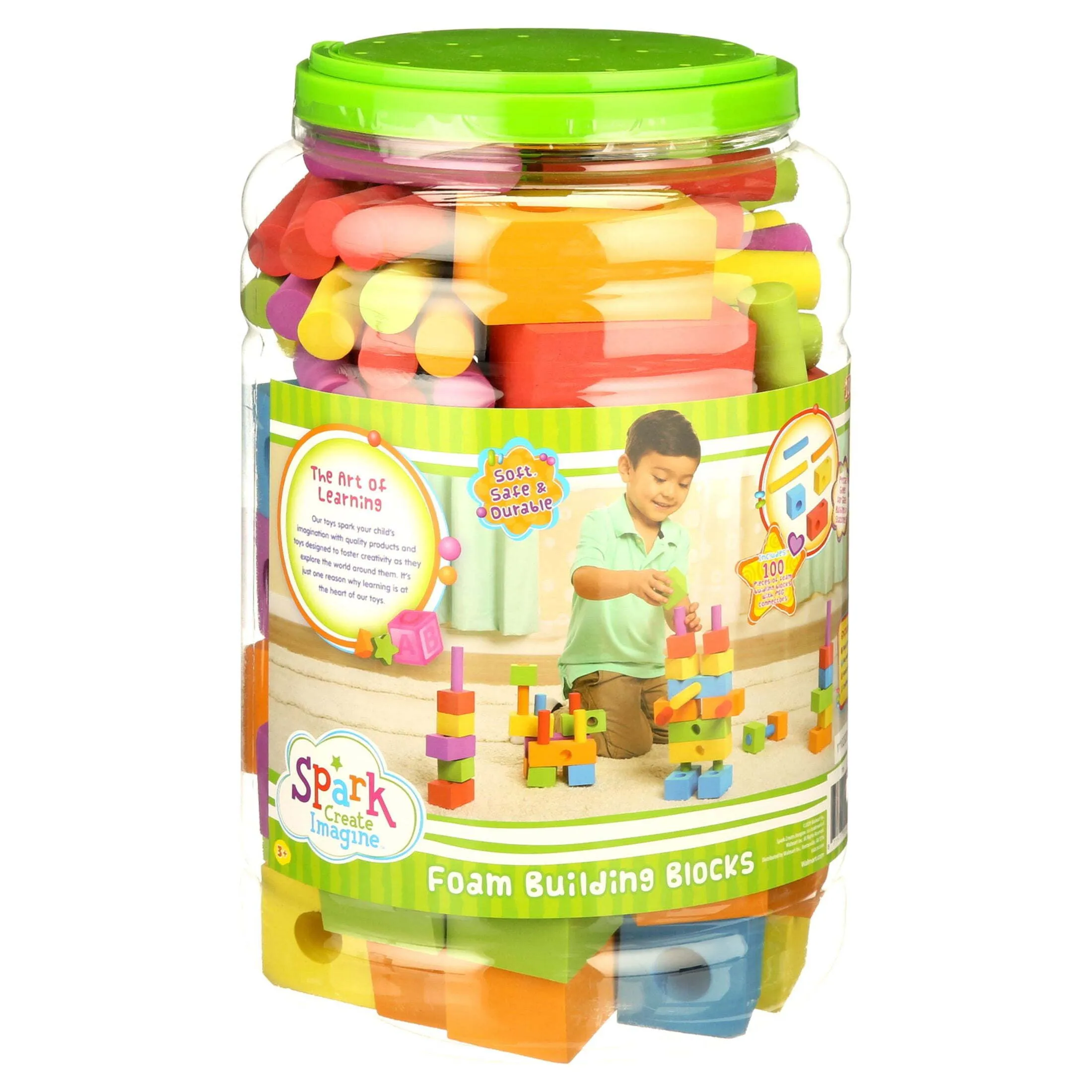 100-Piece Foam Peg Building Blocks