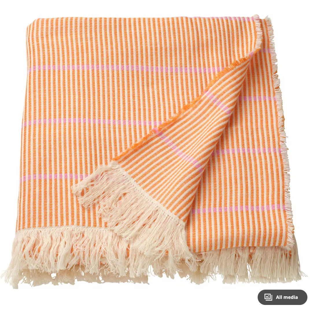 Throw Blanket - Medium - Orange - Striped