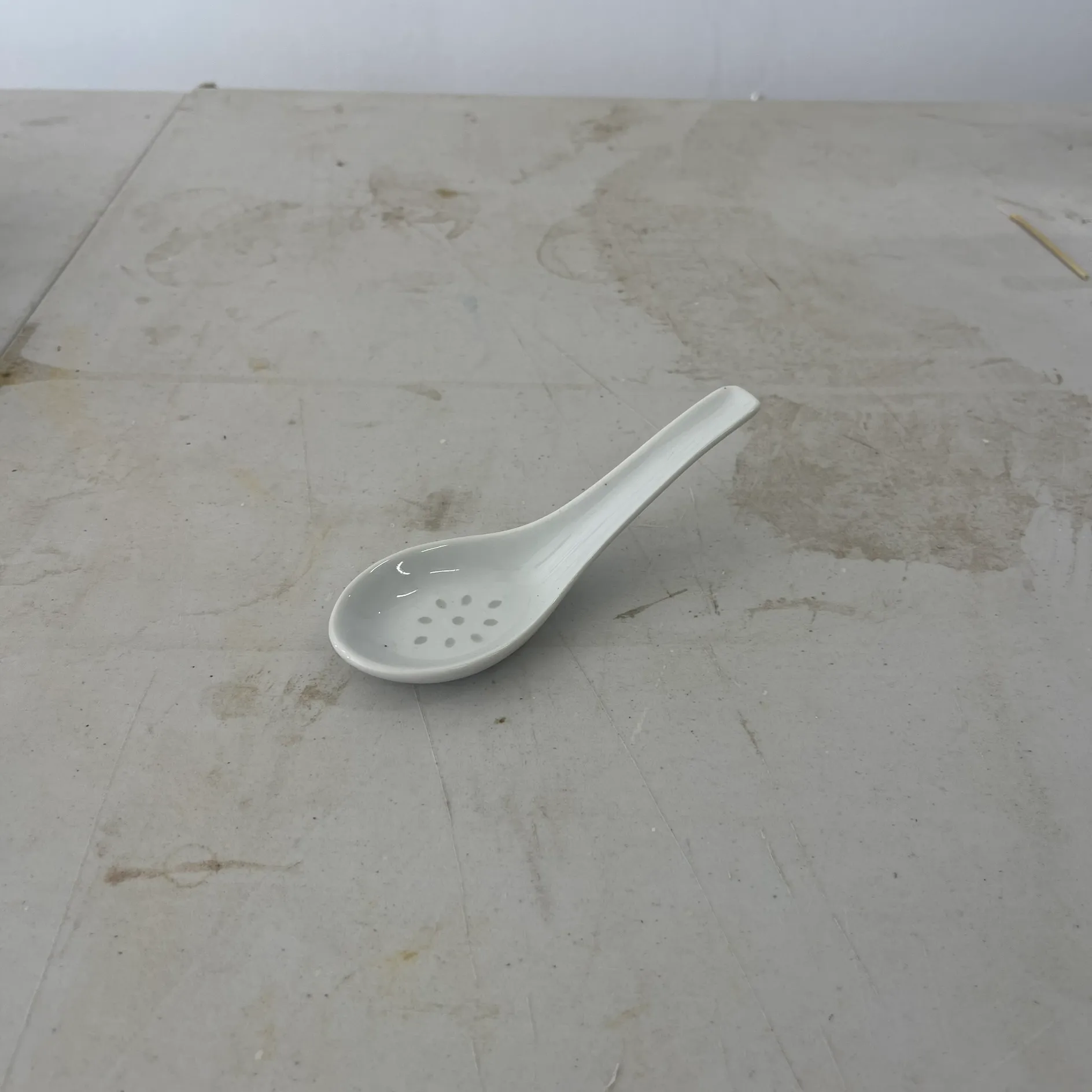 Decorated Porcelain Sauce Spoon