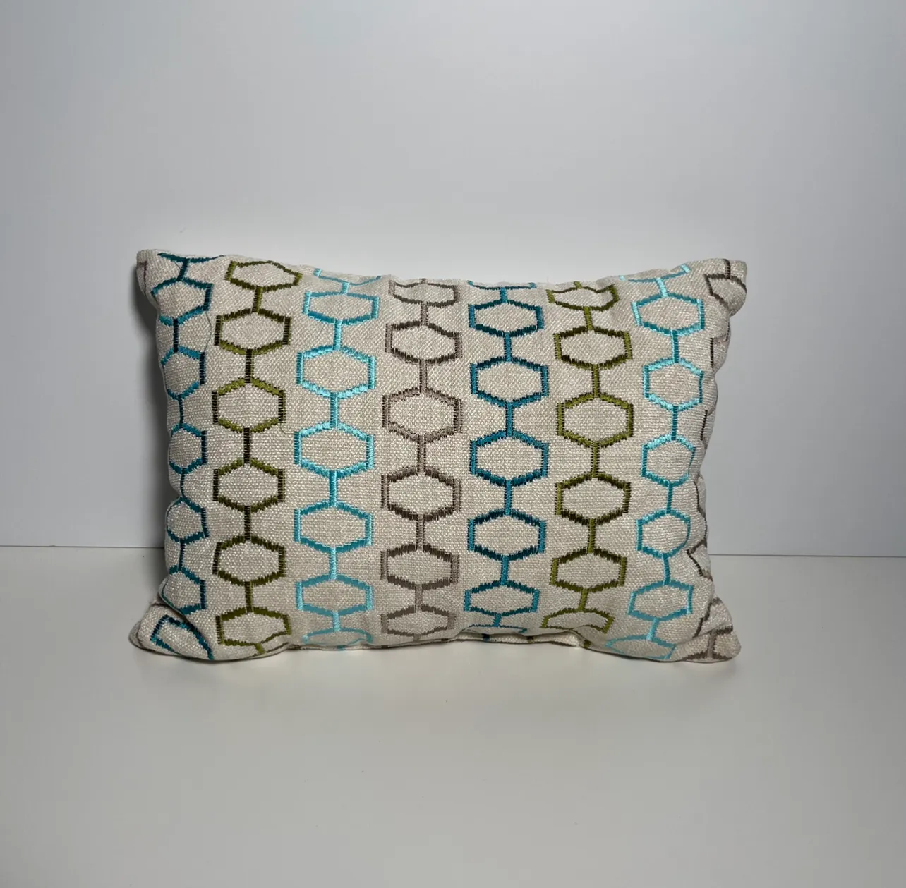 Throw Pillows - Rectangular - Dot Pattern - Blue & Beige