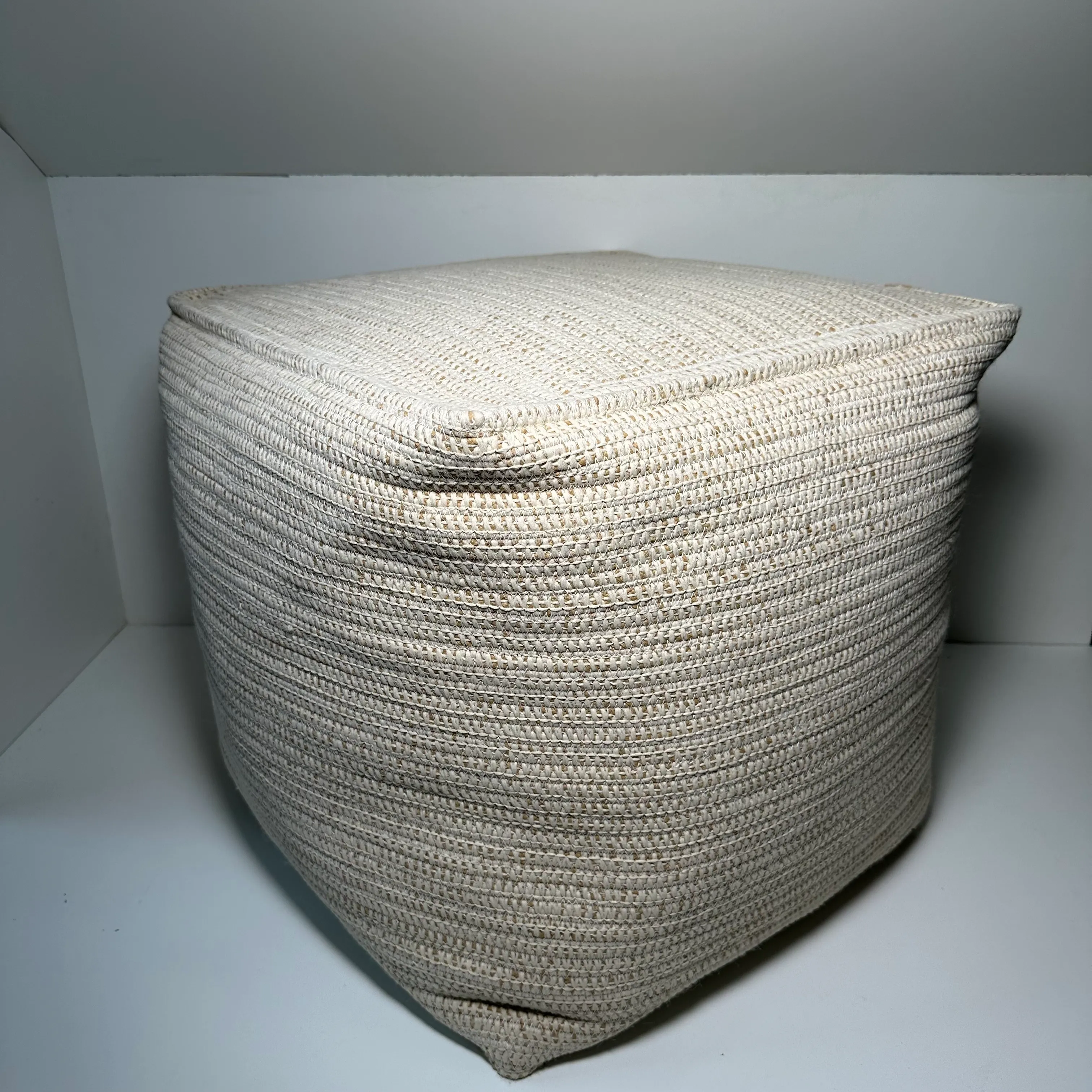 Pouf - Handwoven - White