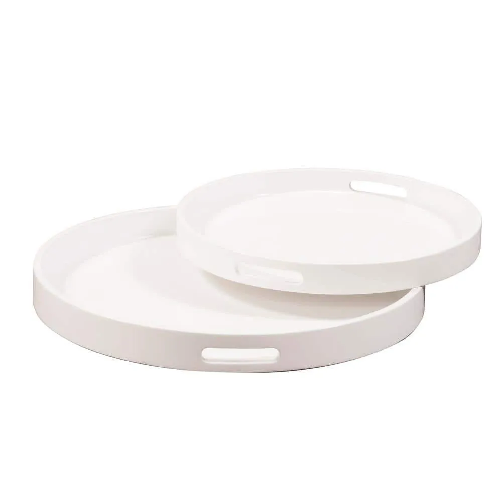Lacquer Round Tray - 18" White