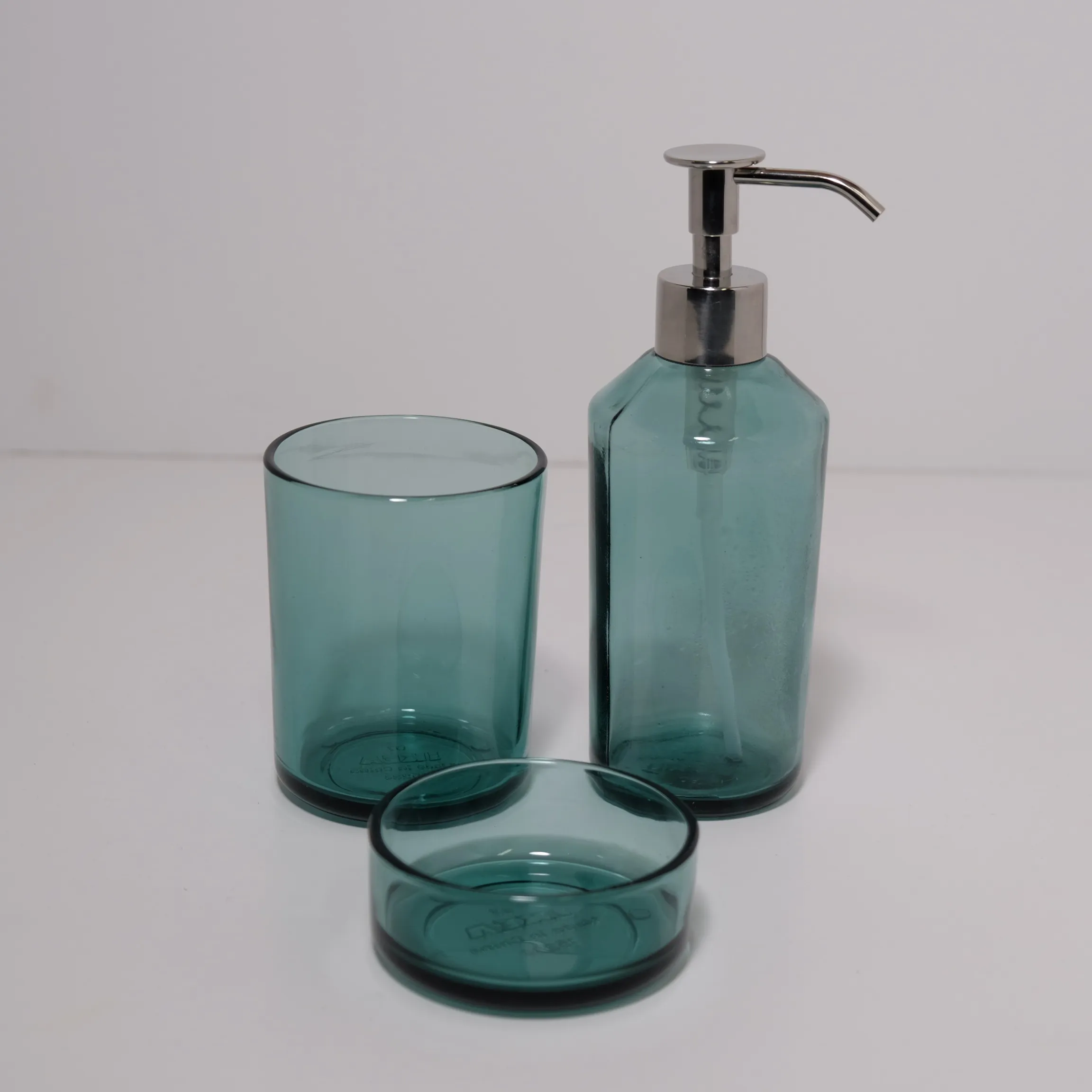 Bathroom Set Green Glass