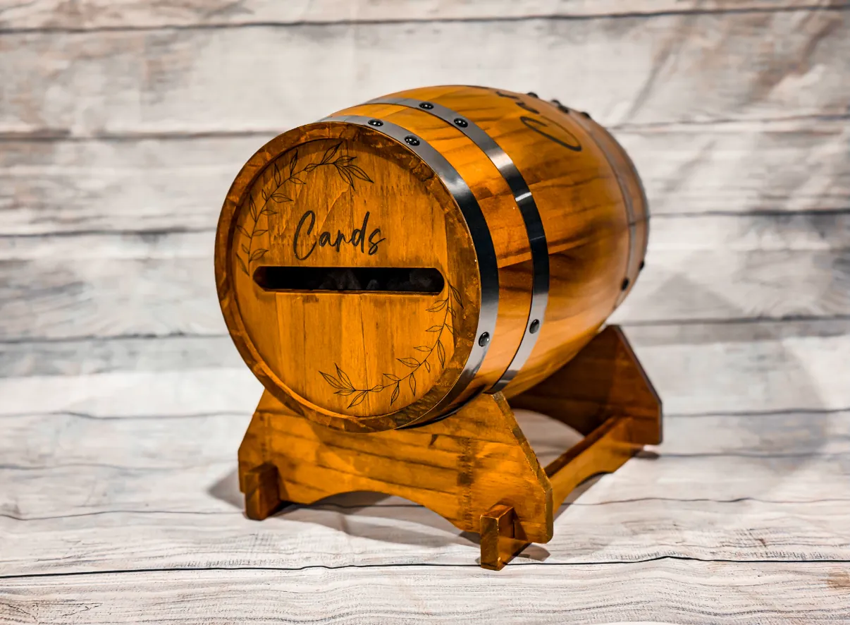 Mini Whiskey Barrel Card Holder