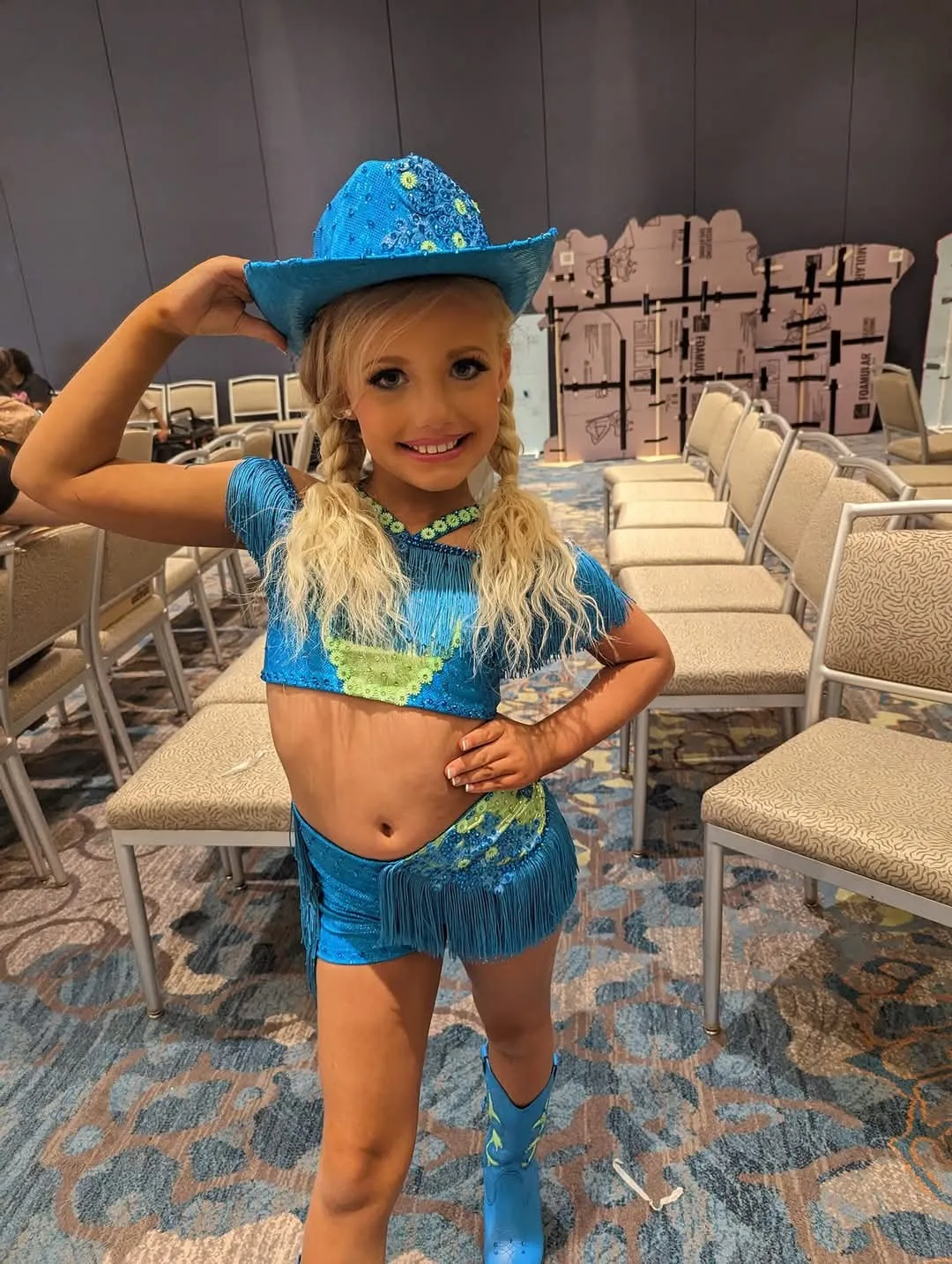 Blue and Green Western Wear