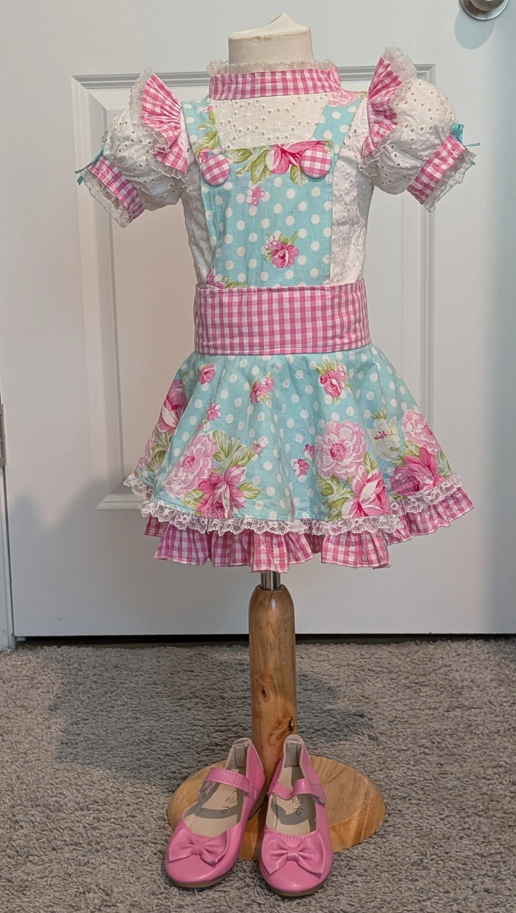 Pink and Blue Floral Casual Wear