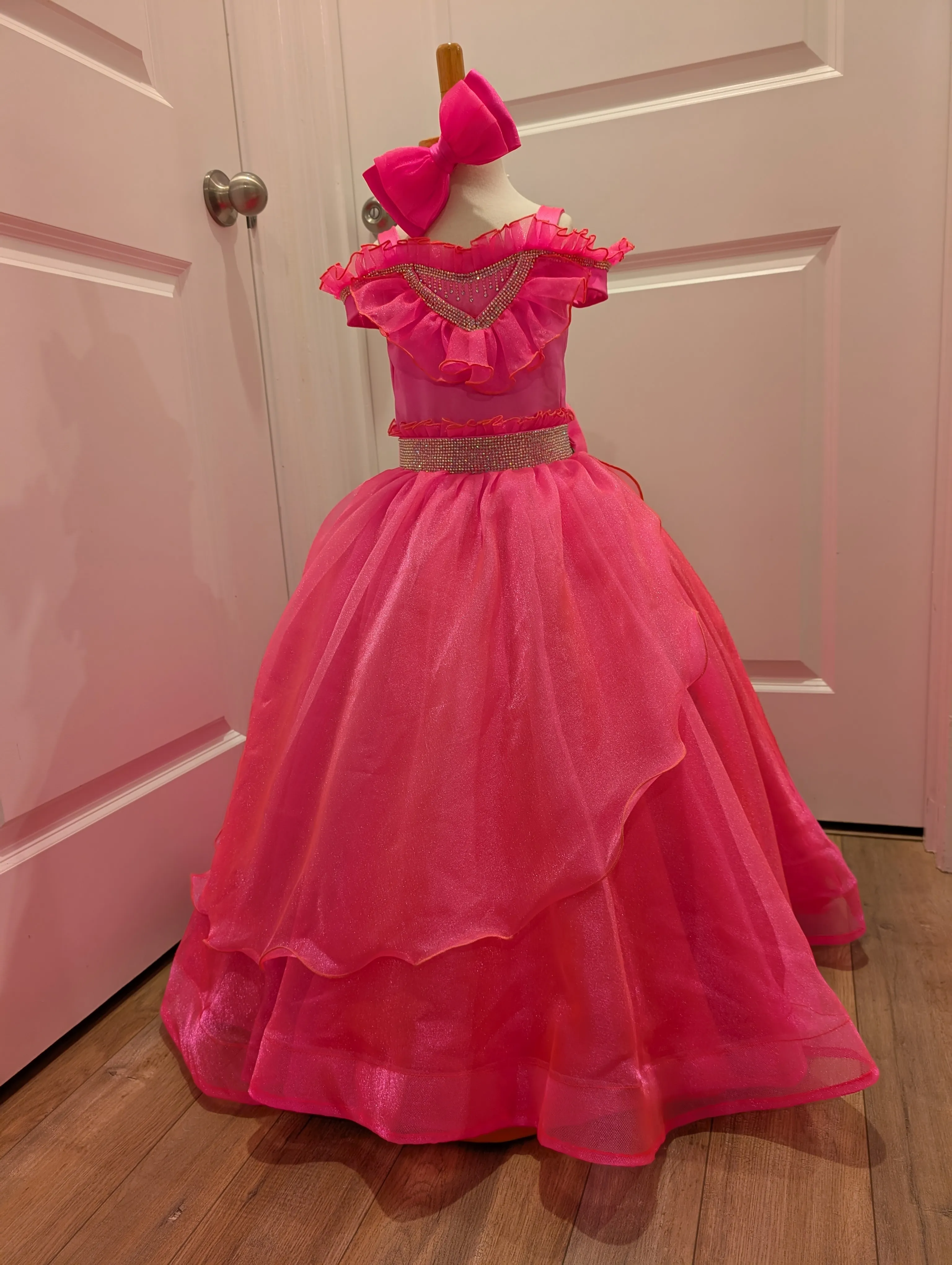 Hot Pink Semi Glitz Gown