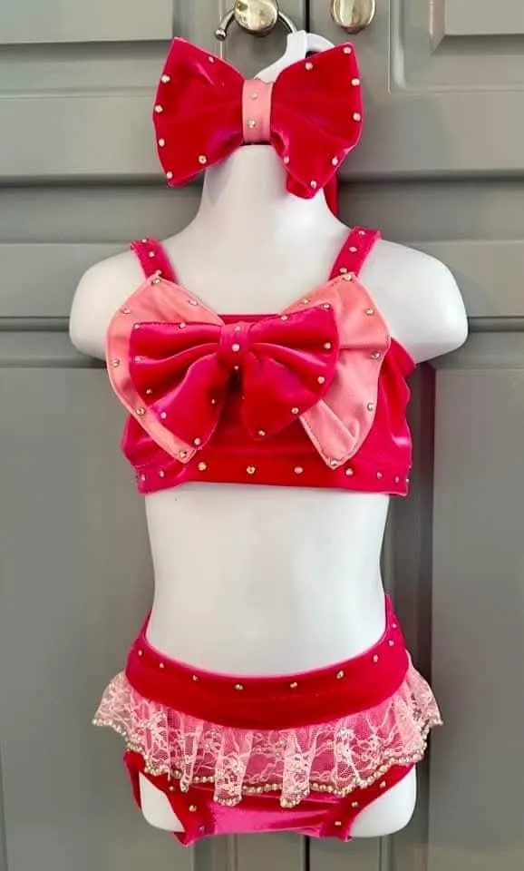 Pink and Red Glitz Swim